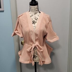 Pink accordion style top